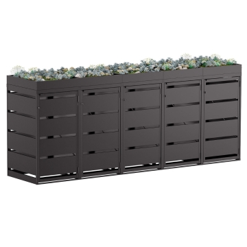 Abri pour cinq poubelles à 120L Egon en noir 