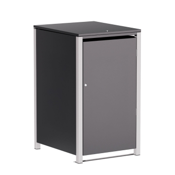 Abri pour une poubelle à 240L Hugo en anthracite avec cadre gris signal