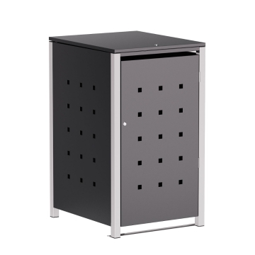 Abri pour une poubelle à 240L Wilhelm en anthracite avec cadre gris signal