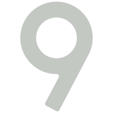 Numéro de maison auto-adhésif "9" - 40 mm en gris