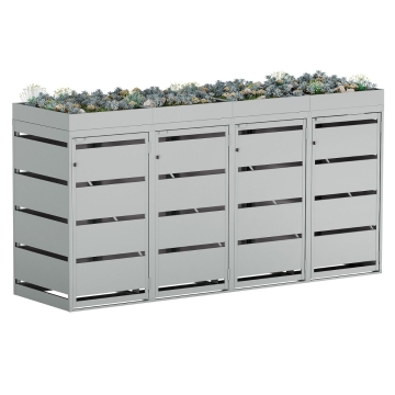 Abri pour quatre poubelles à 120L Egon en gris clair