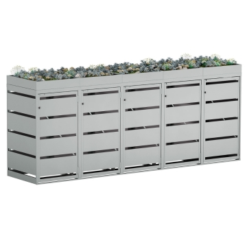 Abri pour cinq poubelles à 120L Egon en gris clair