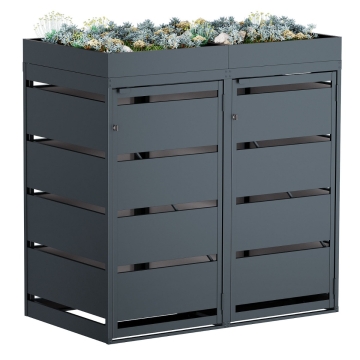 Abri pour deux poubelles à 120L Egon en anthracite