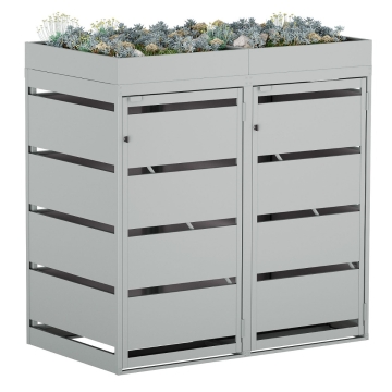 Abri pour deux poubelles à 120L Egon en gris clair
