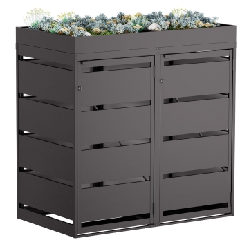 Abri pour deux poubelles à 120L Egon en noir