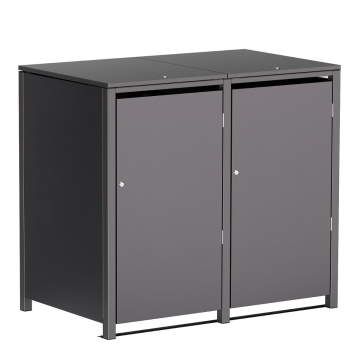 Abri pour deux poubelles à 240L Hugo en anthracite