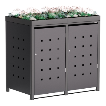Abri pour deux poubelles à 120L Anna en anthracite 