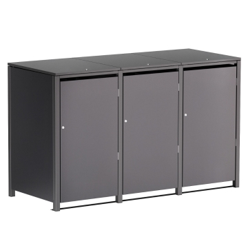 Abri pour trois poubelles à 240L Hugo en anthracite