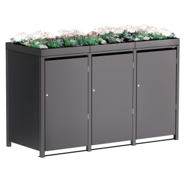Abri pour trois poubelles à 120L Emma en anthracite
