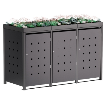 Abri pour trois poubelles à 120L Anna en anthracite