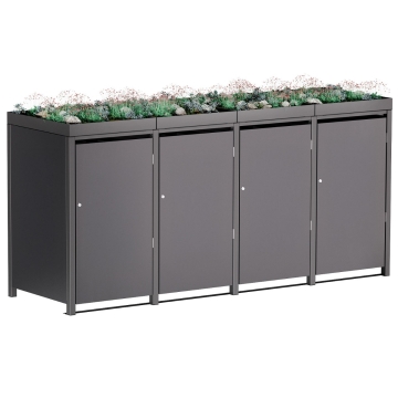 Abri pour quatre poubelles à 120L Emma en anthracite