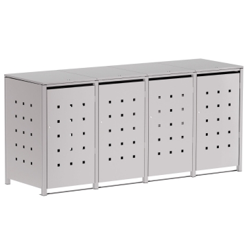 Abri pour quatre poubelles à 120L Horst en gris clair métallisé 