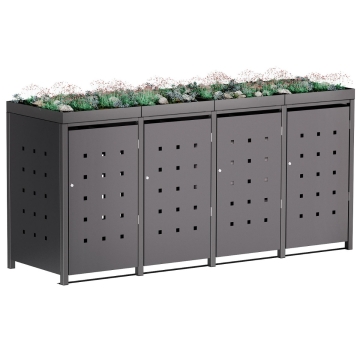 Abri pour quatre poubelles à 120L Anna en anthracite 