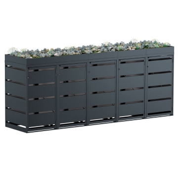 Abri pour cinq poubelles à 120L Egon en anthracite
