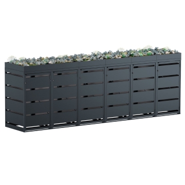 Abri pour six poubelles à 120L Egon en anthracite