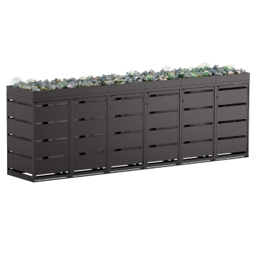 Abri pour six poubelles à 120L Egon en noir 