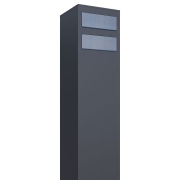 Boîte aux lettres Monolith for Two en anthracite avec rabat en acier inoxydable