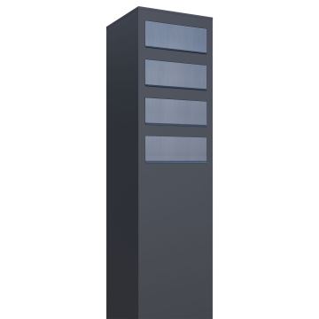 Boîte aux lettres Monolith for Four en anthracite avec rabat en acier inoxydable