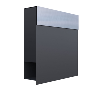 Boite aux Lettres Manhattan Anthracite avec rabat en acier inoxydable