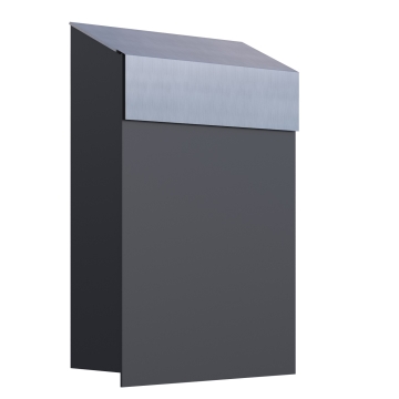 Boite aux Lettres Baby Box Anthracite avec rabat en acier inoxydable