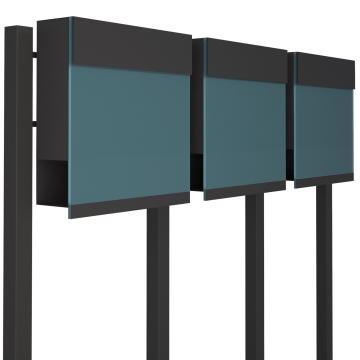 Boîte aux lettres Manhattan Special Blue for Three en anthracite