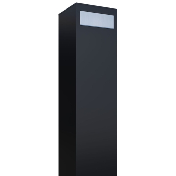 Boîte aux lettres Monolith en noir avec rabat en acier inoxydable