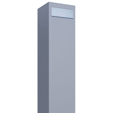 Boîte aux lettres Monolith en gris avec rabat en acier inoxydable