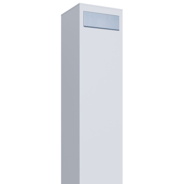 Boîte aux lettres Monolith en blanc avec rabat en acier inoxydable