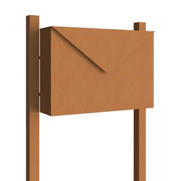 Boîte aux lettres sur pieds "Letter" en rouille