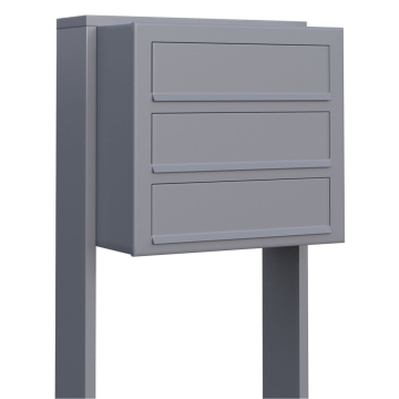 Boîtes aux lettres Cube pour trois Grise
