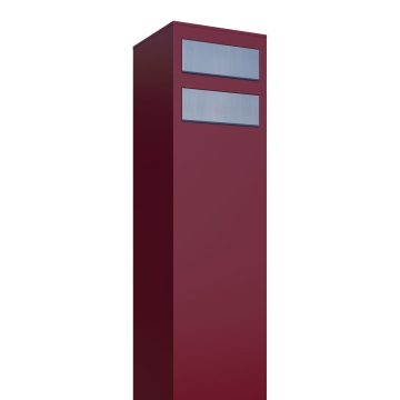 Boîte aux lettres Monolith for Two en rouge avec rabat en acier inoxydable
