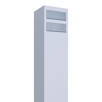 Boîte aux lettres Monolith for Two en blanc avec rabat en acier inoxydable