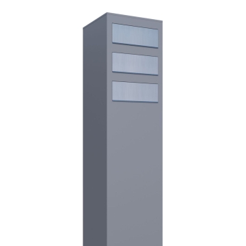 Boîtes aux lettres Monolith for Three en gris avec rabat en acier inoxydable