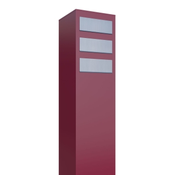 Boîte aux lettres Monolith for Three en rouge avec rabat en acier inoxydable