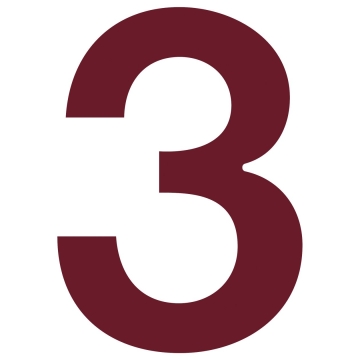 Numéro de Maison ''3'' Rouge