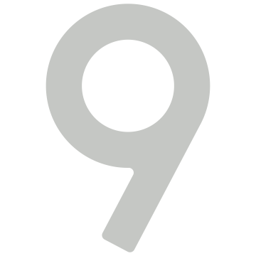 Numéro de maison auto-adhésif "9" - 76 mm en gris clair