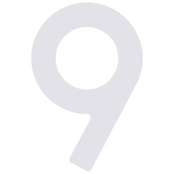 Numéro de maison auto-adhésif "9" - 76 mm en blanc