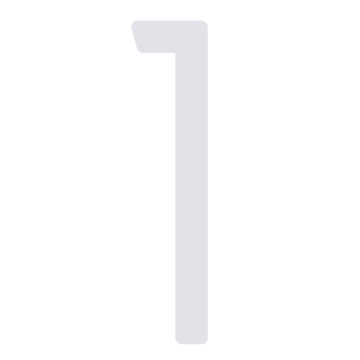 Numéro de maison moderne  ''1'' en blanc