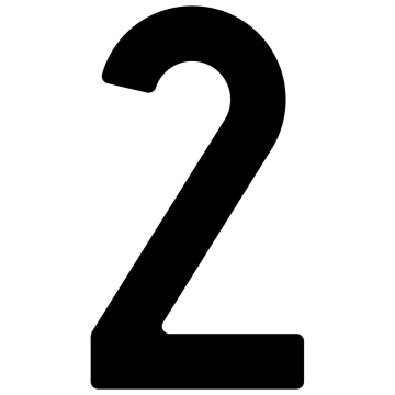 Numéro de maison auto-adhésif "2" - 40 mm en noir