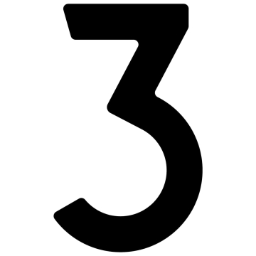 Numéro de maison auto-adhésif "3" - 40 mm en noir