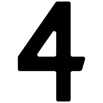 Numéro de maison auto-adhésif "4" - 40 mm en noir