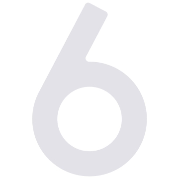 Numéro de maison auto-adhésif "6" - 40 mm en blanc