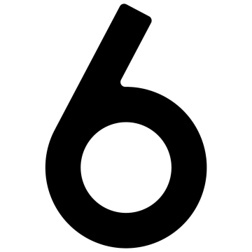 Numéro de maison auto-adhésif "6" - 40 mm en noir
