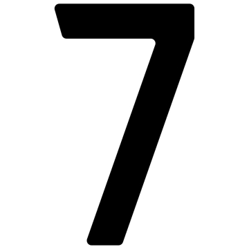 Numéro de maison auto-adhésif "7" - 40 mm en noir