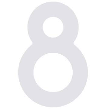 Numéro de maison auto-adhésif "8" - 40 mm en blanc