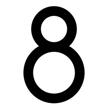Numéro de maison auto-adhésif "8" - 152 mm en noir