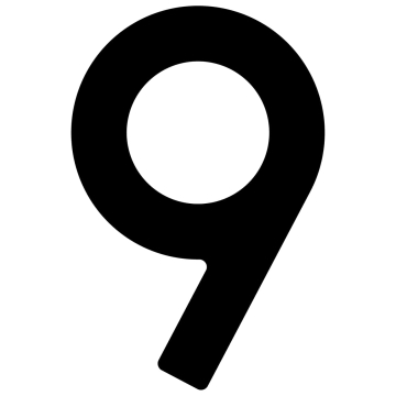 Numéro de maison auto-adhésif "9" - 40 mm en noir