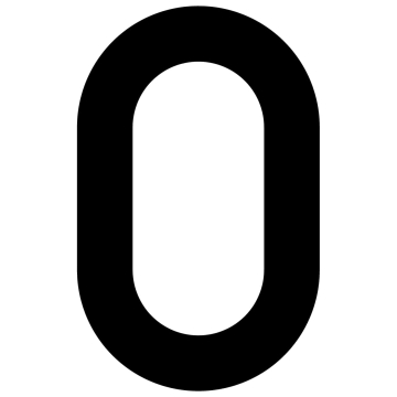 Numéro de maison auto-adhésif "0" - 40 mm en noir