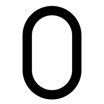 Numéro de maison auto-adhésif "0" - 152 mm en noir