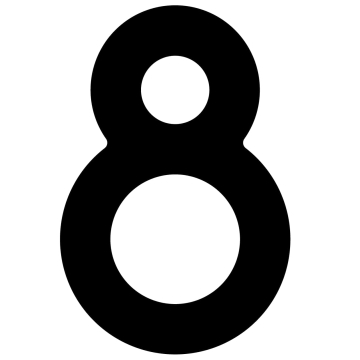 Numéro de maison auto-adhésif "8" - 40 mm en noir